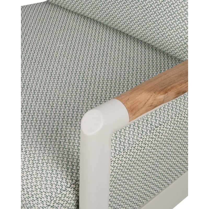 Cambridge armchair, green beige, cream aluminum, 83x83x80cm
