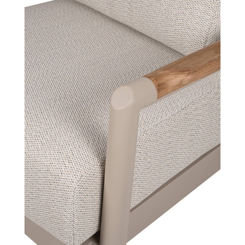 Cambridge armchair in taupe aluminum and interwoven rope 83x83x80cm
