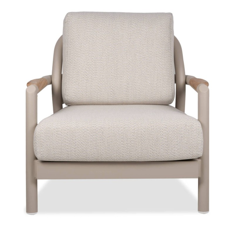 Cambridge armchair in taupe aluminum and interwoven rope 83x83x80cm