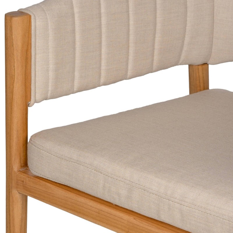Ambra chair made of teak wood and beige fabric, 60x60x80cm