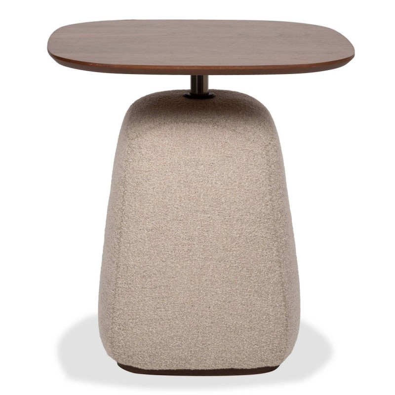 Arden side table in walnut, MDF and chenille base, 48x52cm
