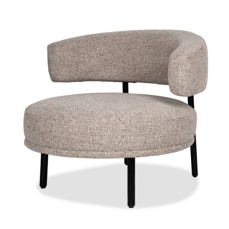 Arlo round armchair, mountain grey and metal legs, 84x77x74cm