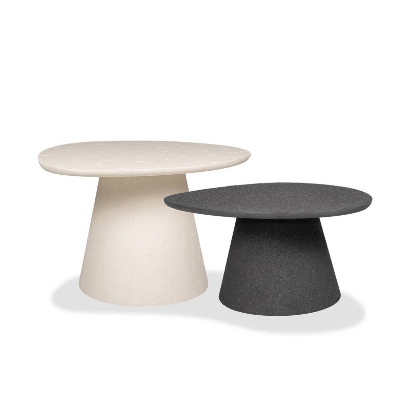 Mesa de centro caliza de microcemento gris oscuro 80x42 cm