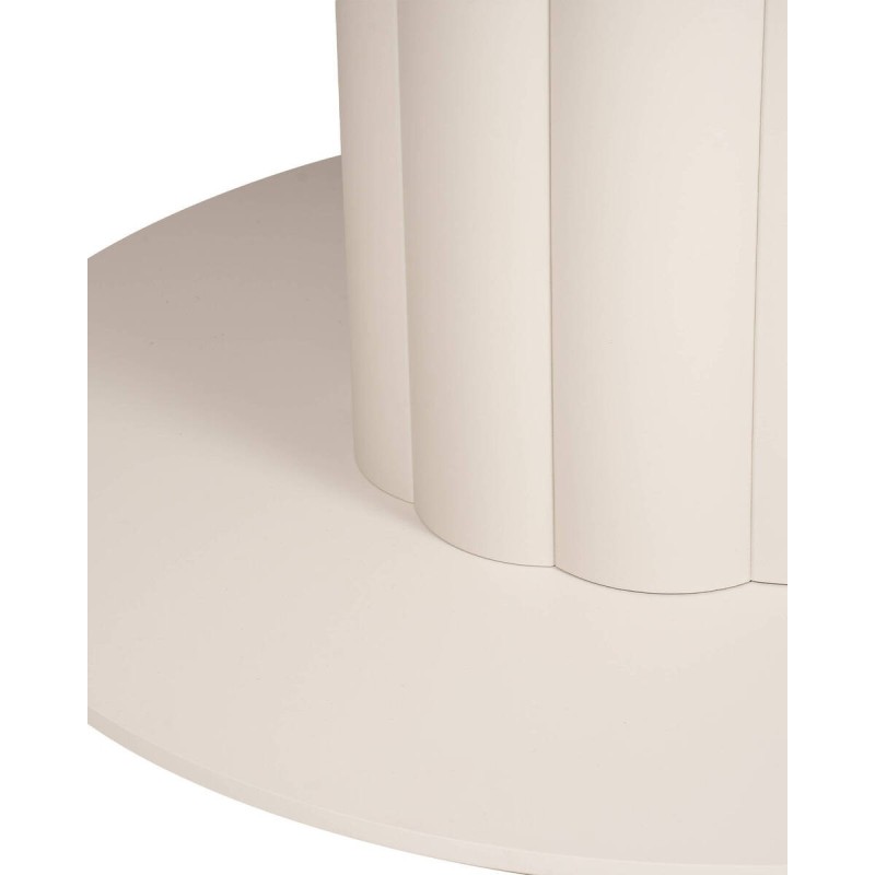 Mesa de comedor de exterior ondara de teca y base de aluminio taupe 140x75cm