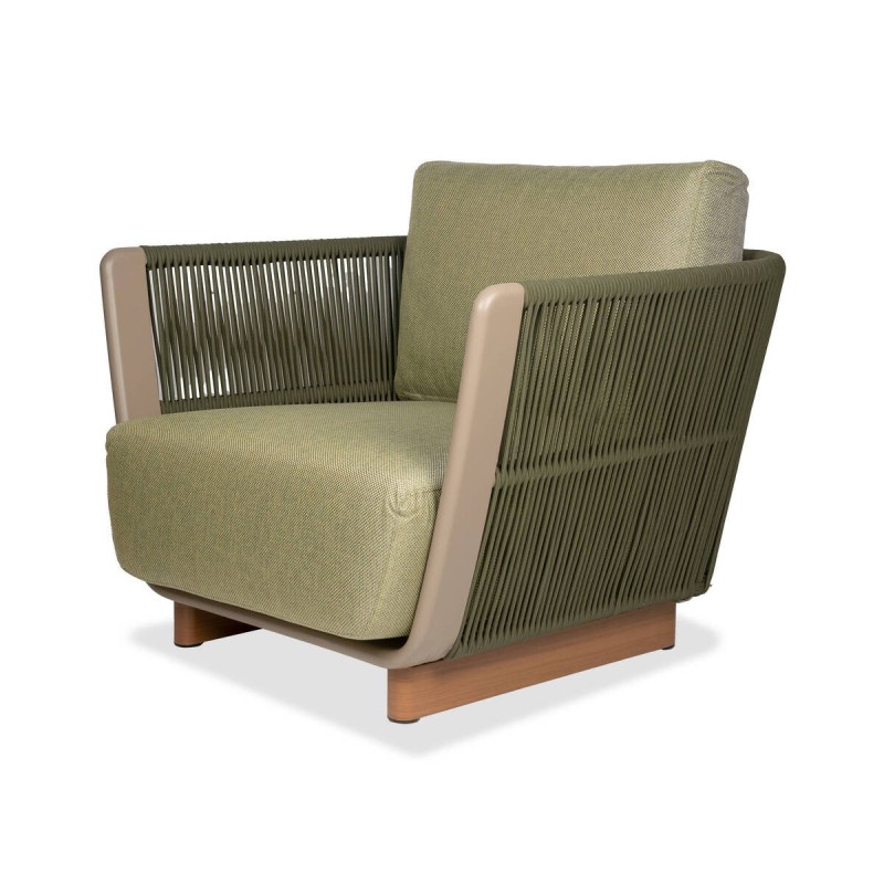 Sillón marrakech de exterior de aluminio verde oliva 92x93x80cm