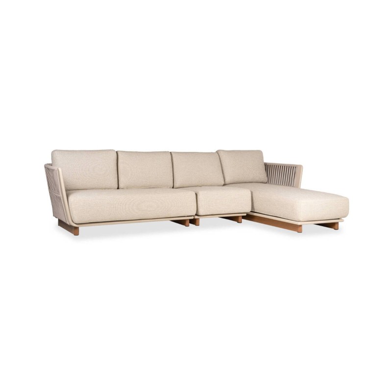Sofá marrakech chaiselongue izquierdo exterior de aluminio y cuerda 320x87x82cm