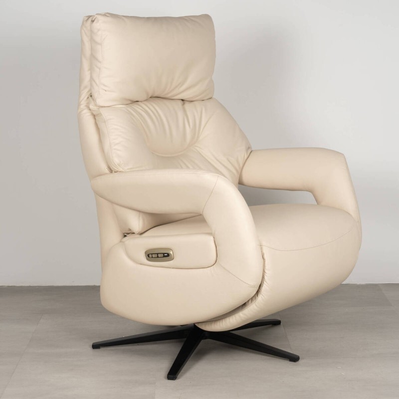 Alba motorized recliner in beige leather