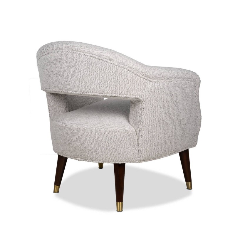 Aurora gray armchair with pine legs and gold details 78x74x80cm