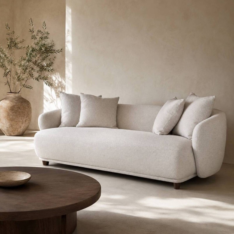 Sofá nimbus curvo con motivo de triángulos 226x99x73cm