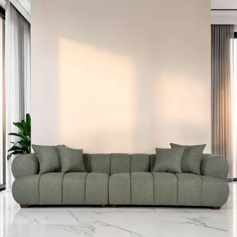 Wave sofa, olive green, 4 seats, 283x96x67 cm