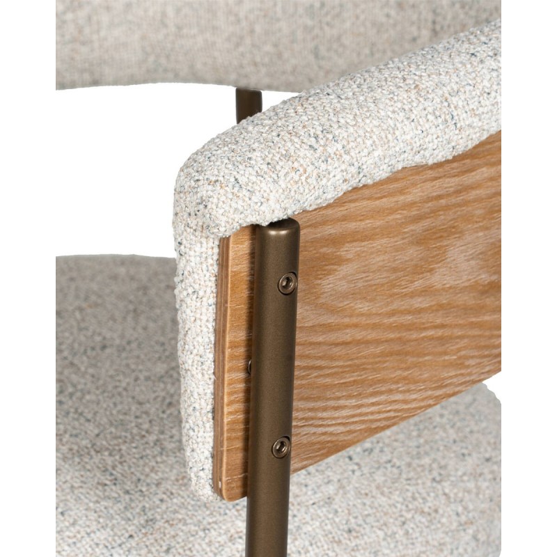 Delaun upholstered dining chair with wrap-around backrest and metal legs 62x56x70cm