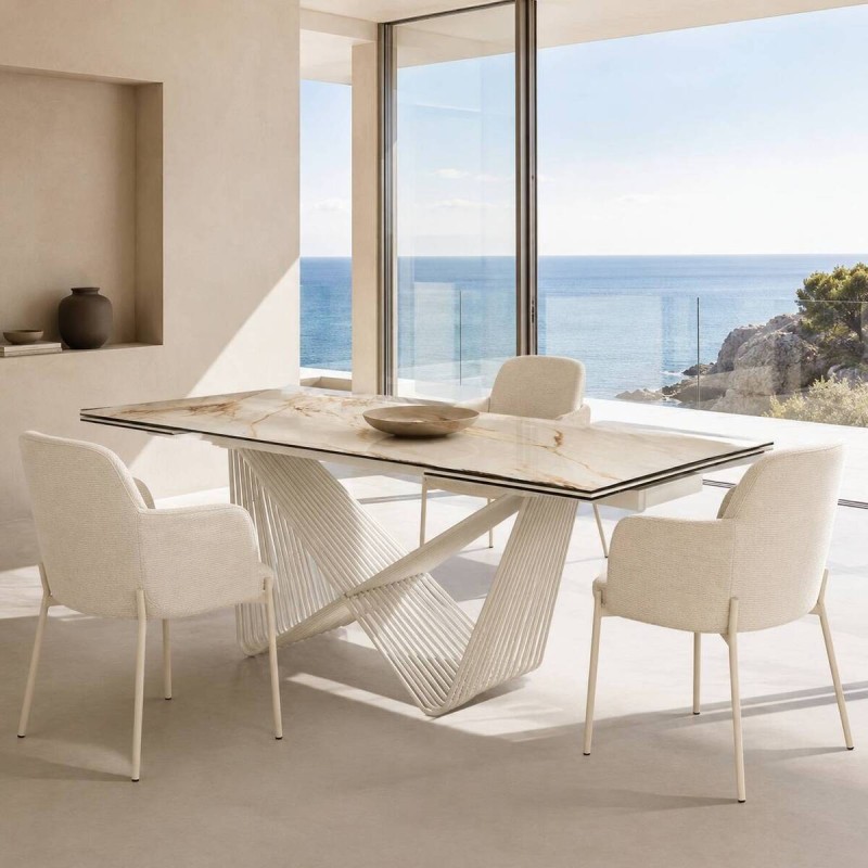 Mesa de comedor extensible mulinxi con tapa de cerámica 270/180x90x76cm