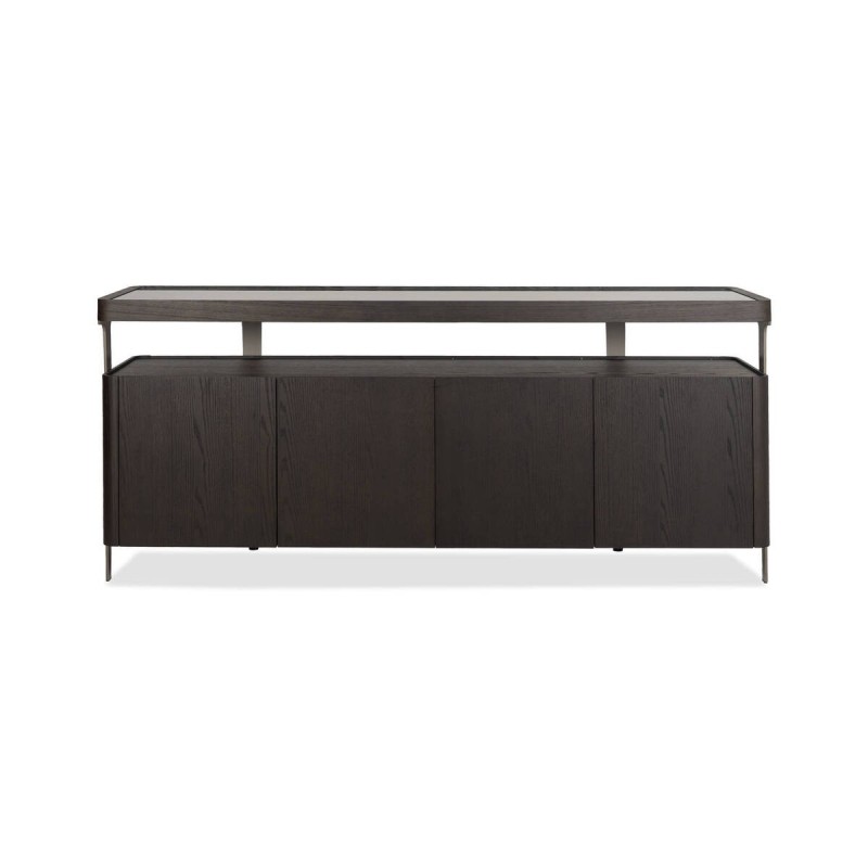 Bruma 180 cm sideboard with smoked glass and ash veneer
