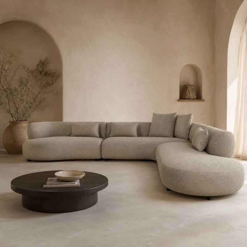 Oslo curved corner modular sofa in L shape with right chaise longue
