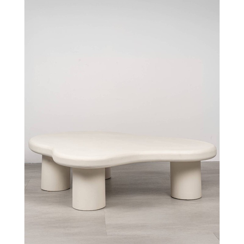 Organic wave center table in cement120cm