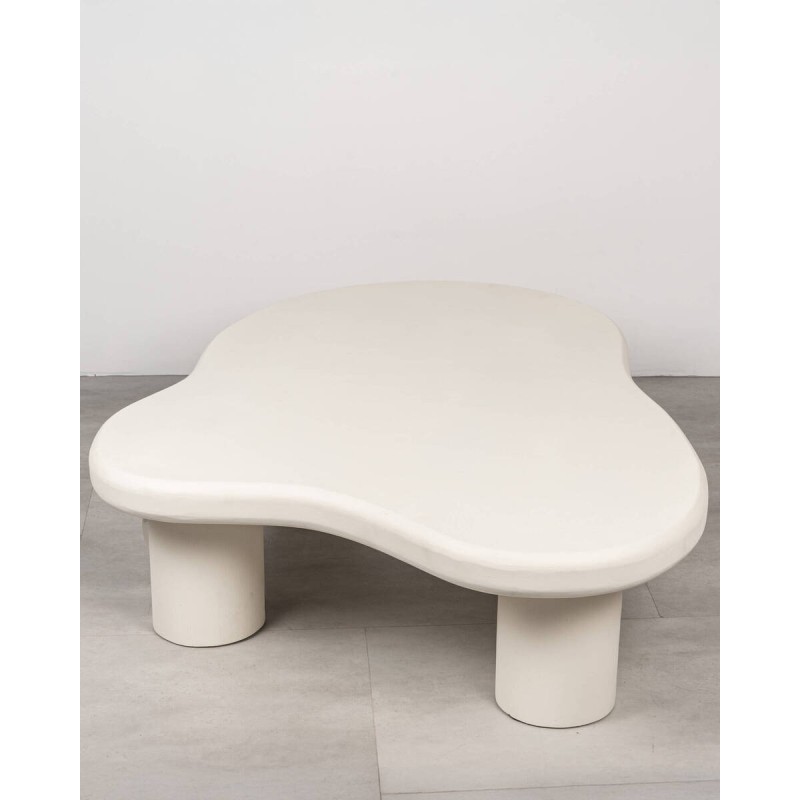 Organic wave center table in cement120cm
