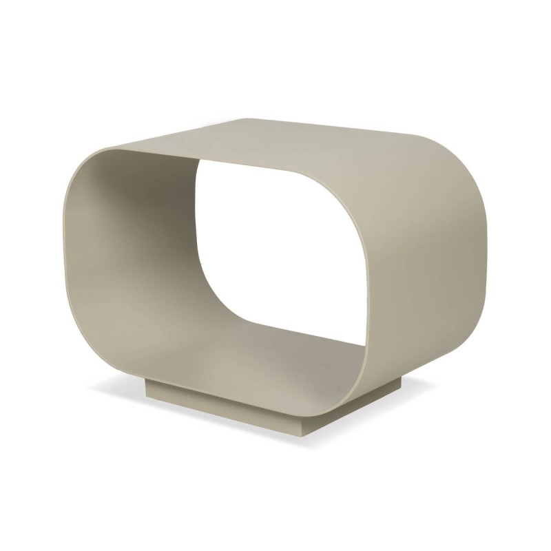 Loop outdoor coffee table in silk grey aluminum, 53x30x38cm