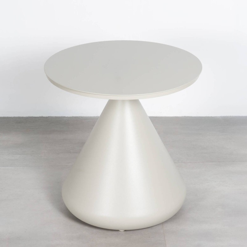 Saita Side Table, Aluminum, Silk Grey, Round, 50 cm