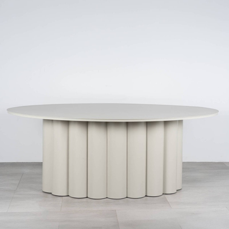 Mesa de Comedor Exterior Paxos Aluminio Gris Seda Ovalada 200 cm