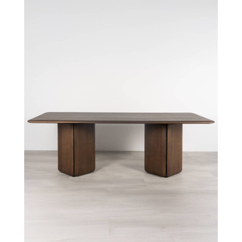 Mesa de comedor Teresa de dos patas con detalles en negro 200cm