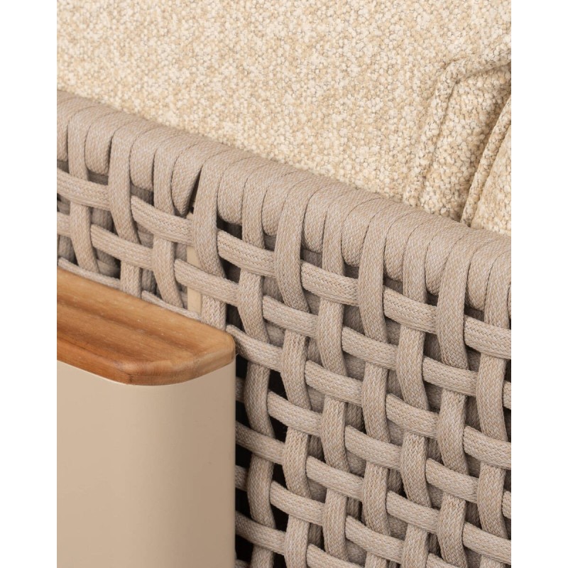 Corner module Block outdoor beige aluminum with rope back