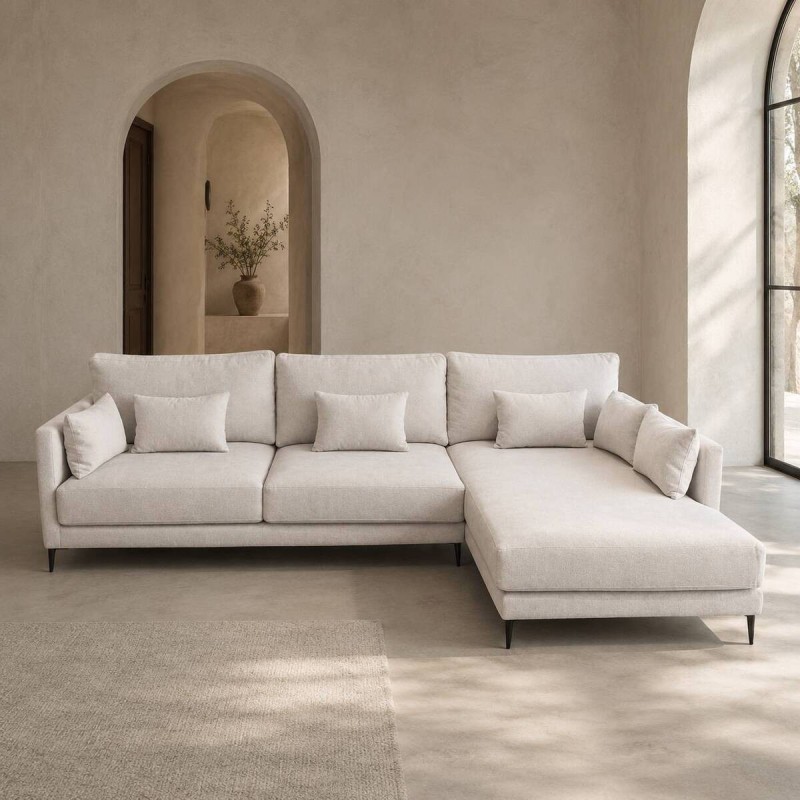 Nasera Funny Right Chaise Longue Sofa in Fabric, 296x92 cm