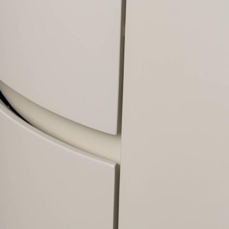 Mical cylindrical white bedside table with metal legs
