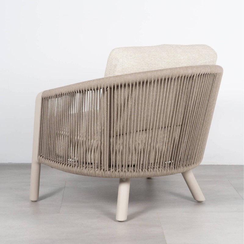 Sillón de Exterior Haven con Cuerda Olefín y Estructura de Aluminio Mocca