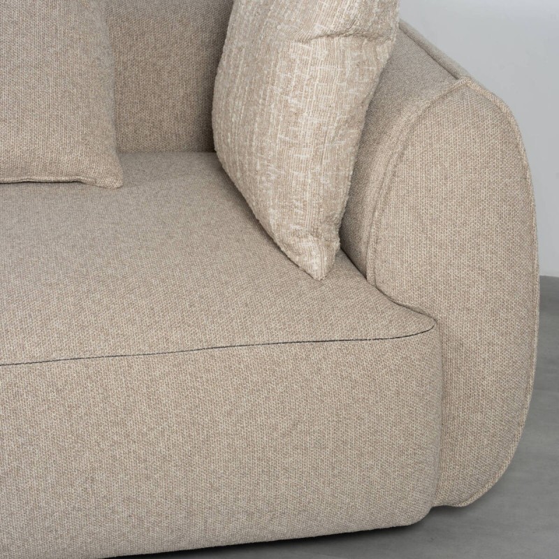 Aura curved modular sofa, beige, left chaise longue, 305 cm