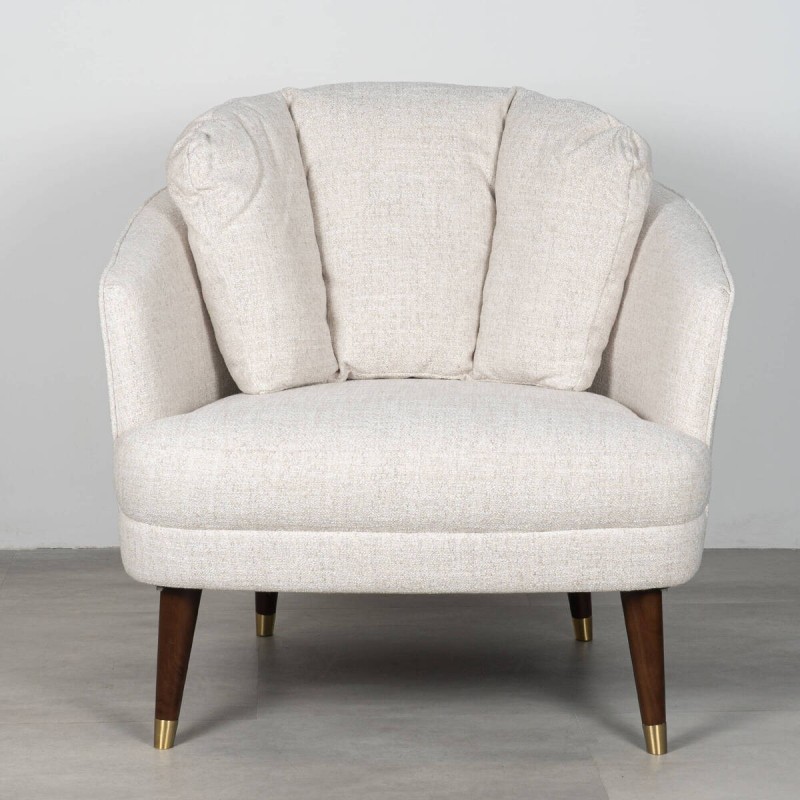 Ceres light grey armchair with wooden legs