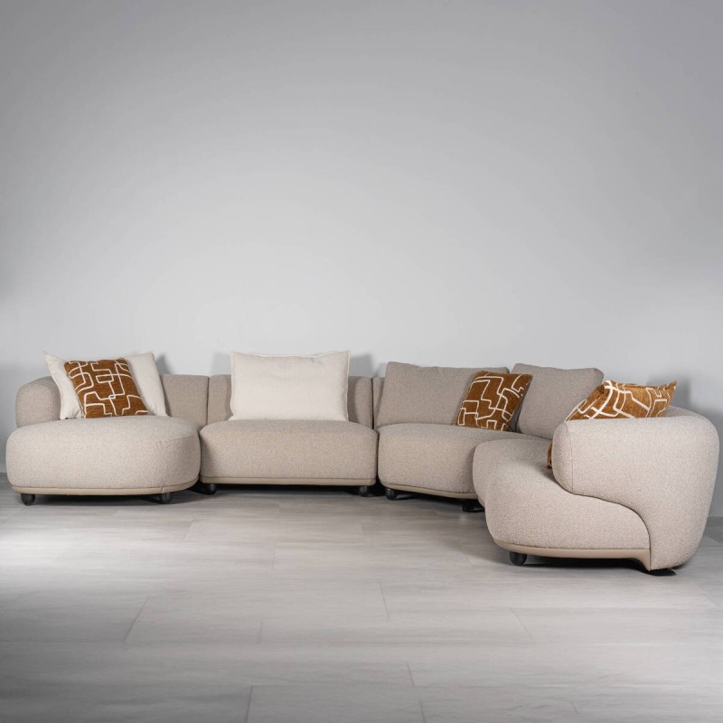 Solun Modular Sofa Upholstered in Arena Loop with Chaise Longue