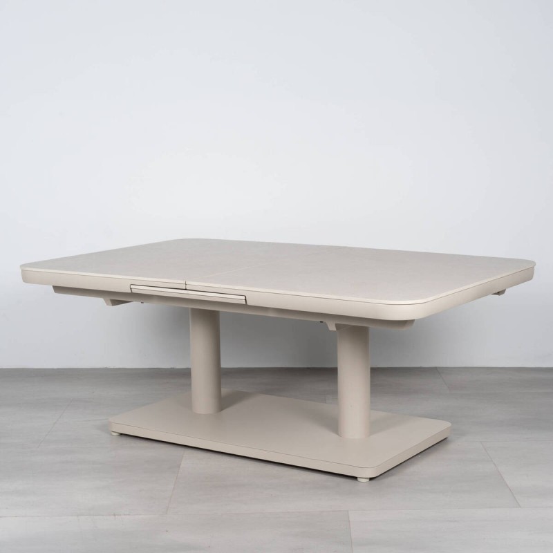 Mesa de Comedor Exterior Ithaka Extensible con Tablero de Piedra y Altura Regulable 140cm