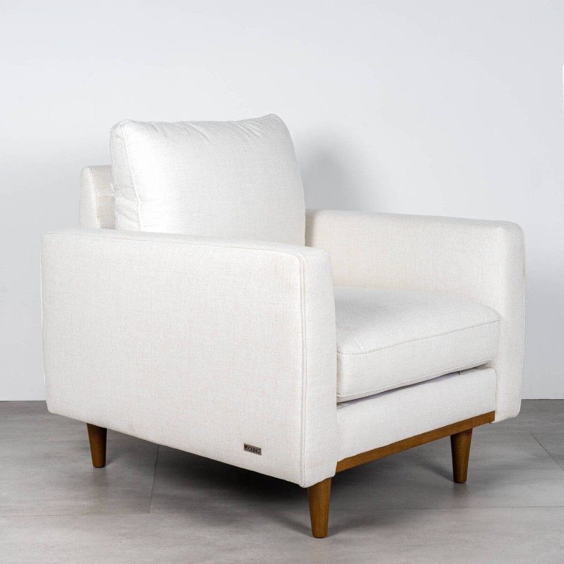 Sillón Zante Tapizado en Tejido Blanco Roto