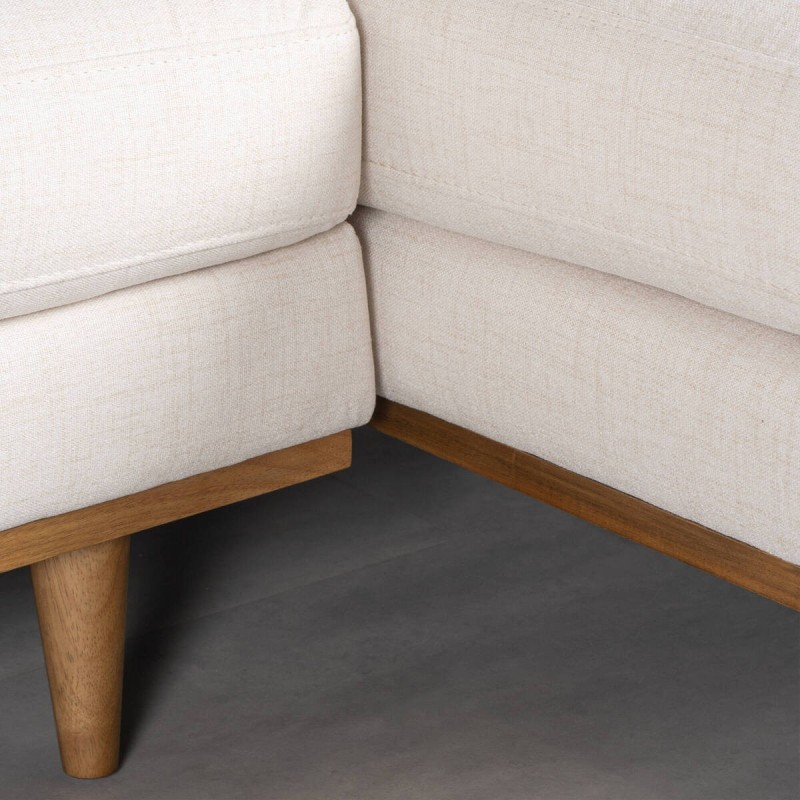 Zante Sofa Chaise Longue Right Upholstered in Cream Fabric 260 cm