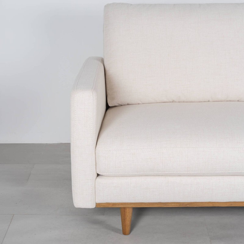 Zante Sofa Chaise Longue Right Upholstered in Cream Fabric 260 cm