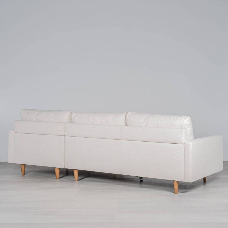 Sofá Zante Chaise Longue Derecho Tapizado en Tejido Crema 260 cm