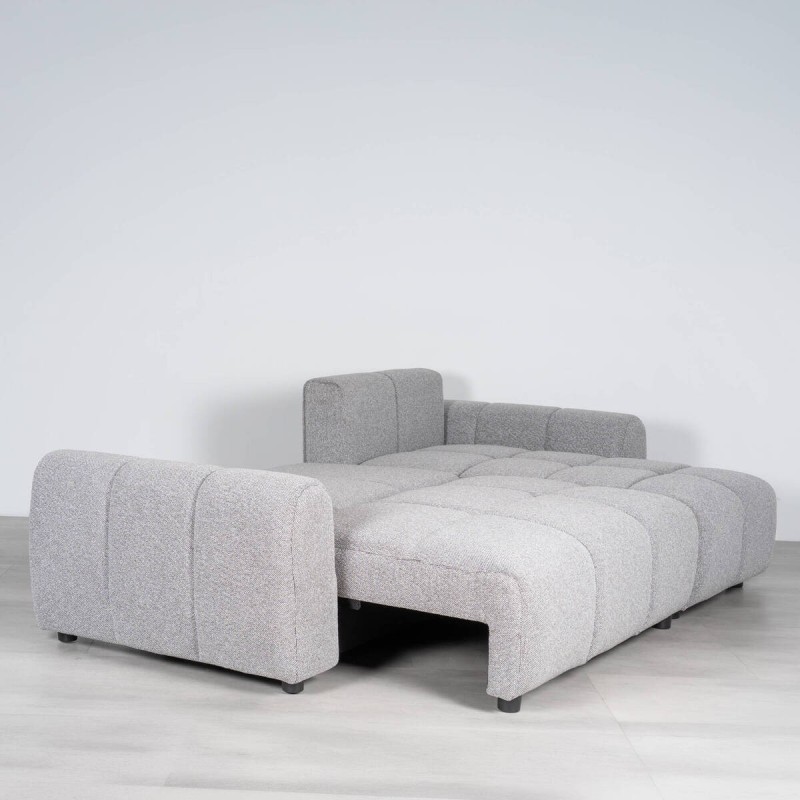 Sepik Sofa Bed with Right Chaise Longue Upholstered in Grey 250 cm