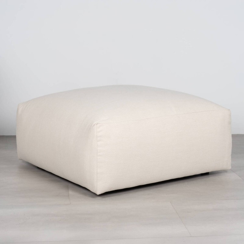 Puf Velay con forma de bloque Tapizado en Beige 95 cm