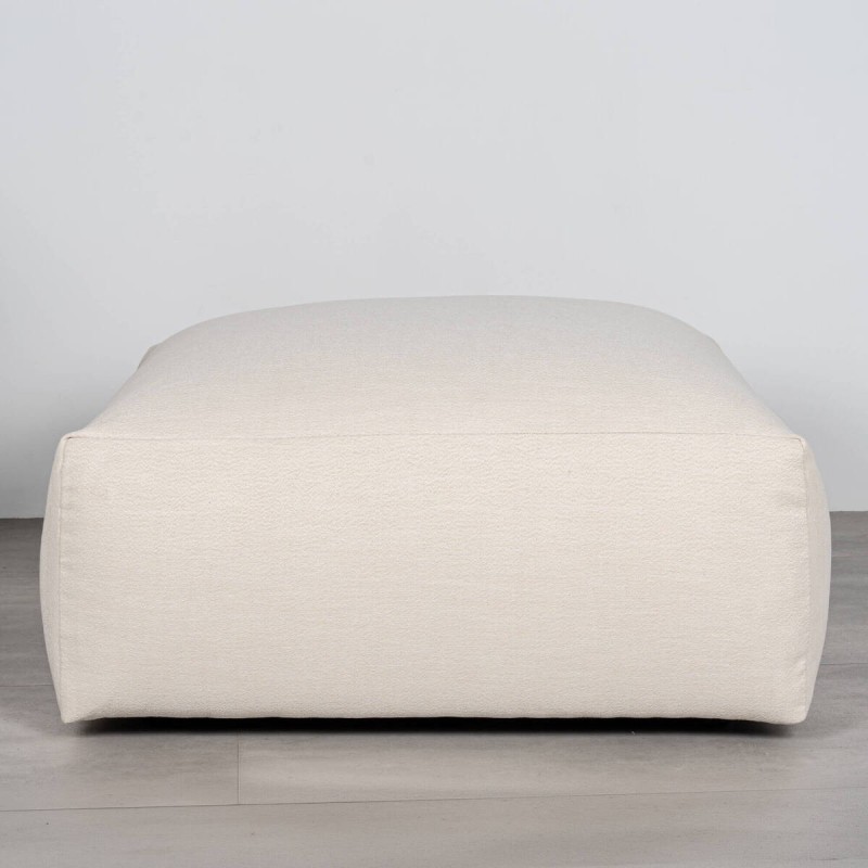 Puf Velay con forma de bloque Tapizado en Beige 95 cm