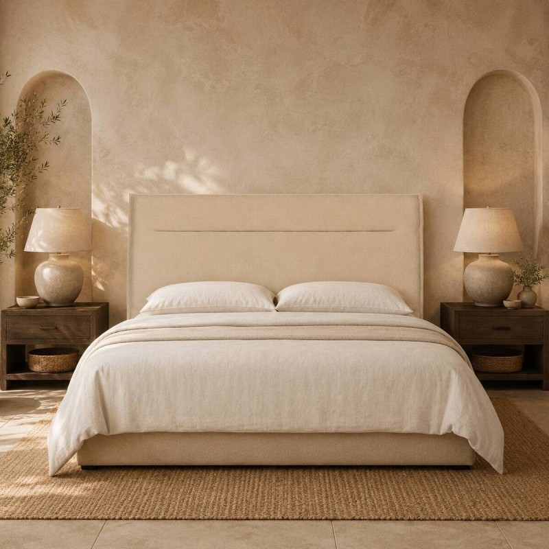 Brisa Headboard Upholstered in Beige Bouclé for 180cm Bed