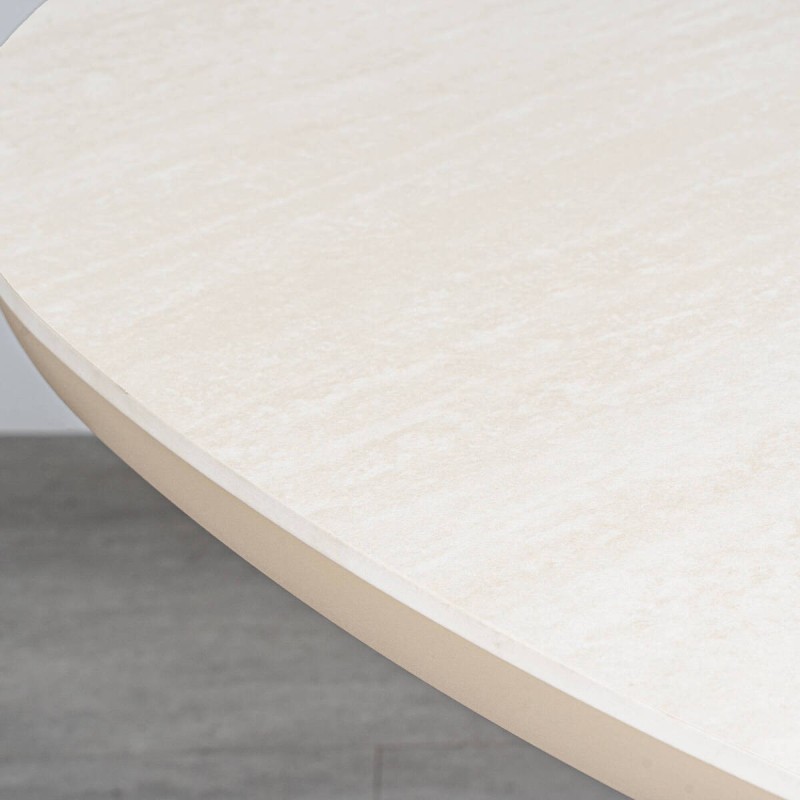 Roma Outdoor Dining Table, Ceramic Travertine and Aluminum, Beige, 150 cm