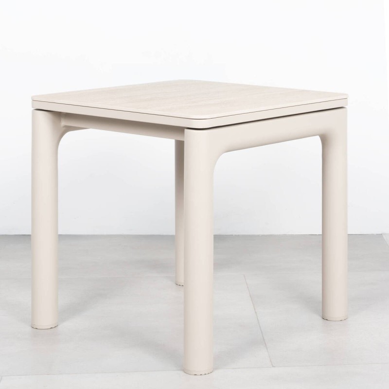 Cuanza Terrace Side Table with Sand Beige Ceramic 45cm