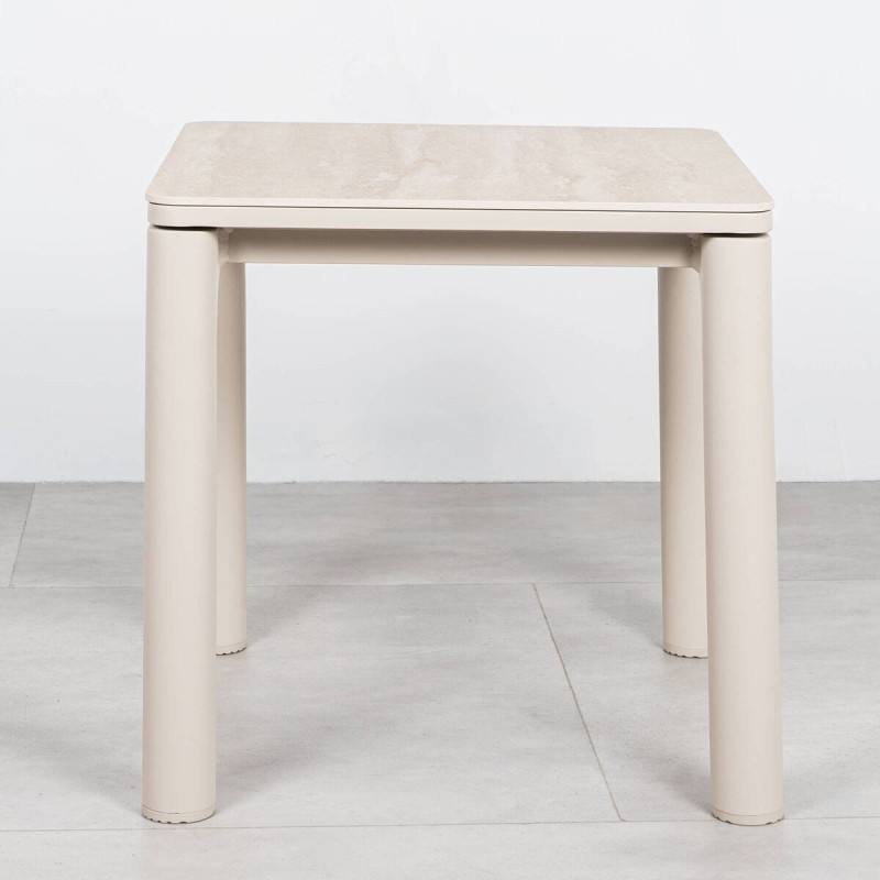 Cuanza Terrace Side Table with Sand Beige Ceramic 45cm