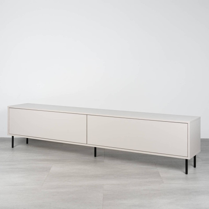 Line TV unit 200 cm in matte ivory