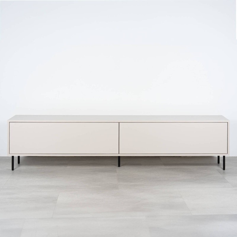 Line TV unit 200 cm in matte ivory