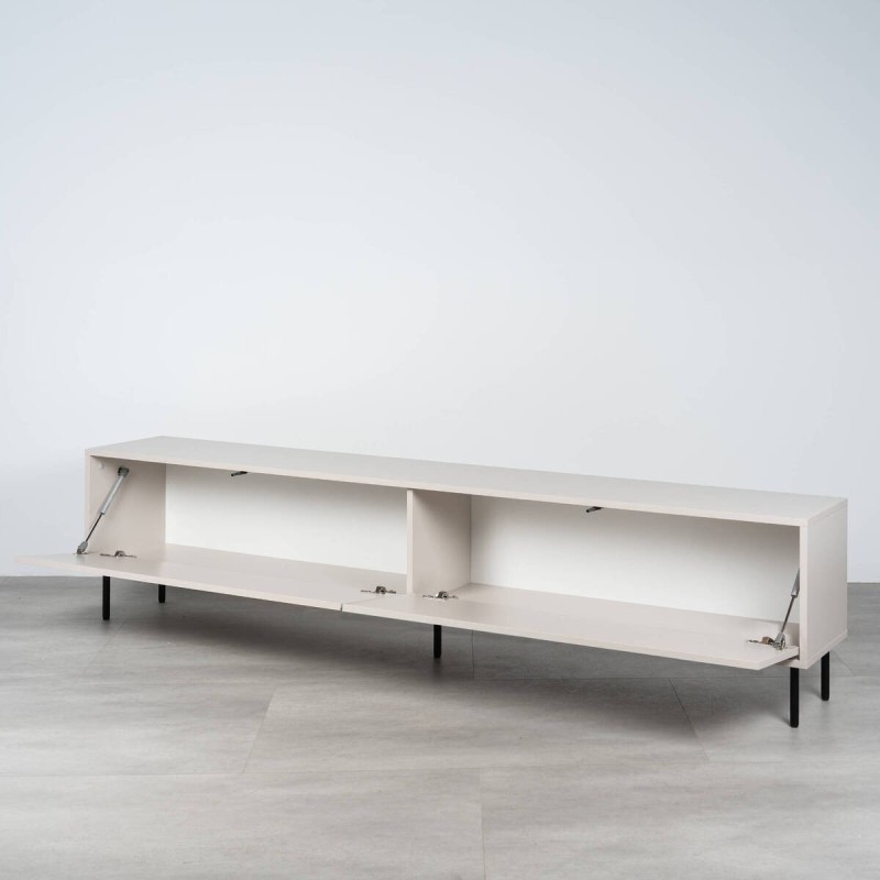 Line TV unit 200 cm in matte ivory