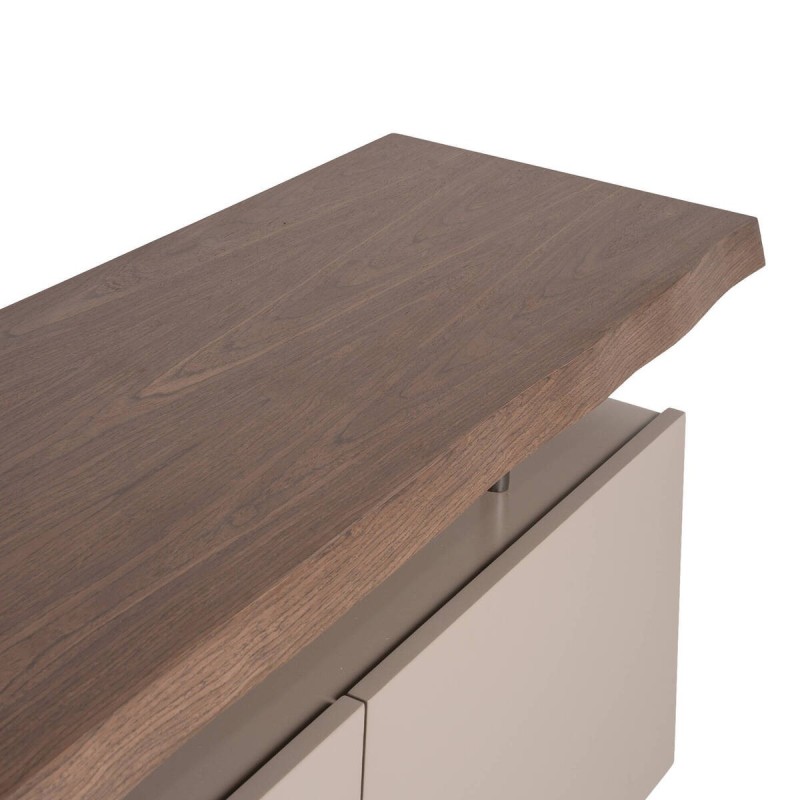 Grey lacquered sideboard with walnut veneer 200x42x76cm