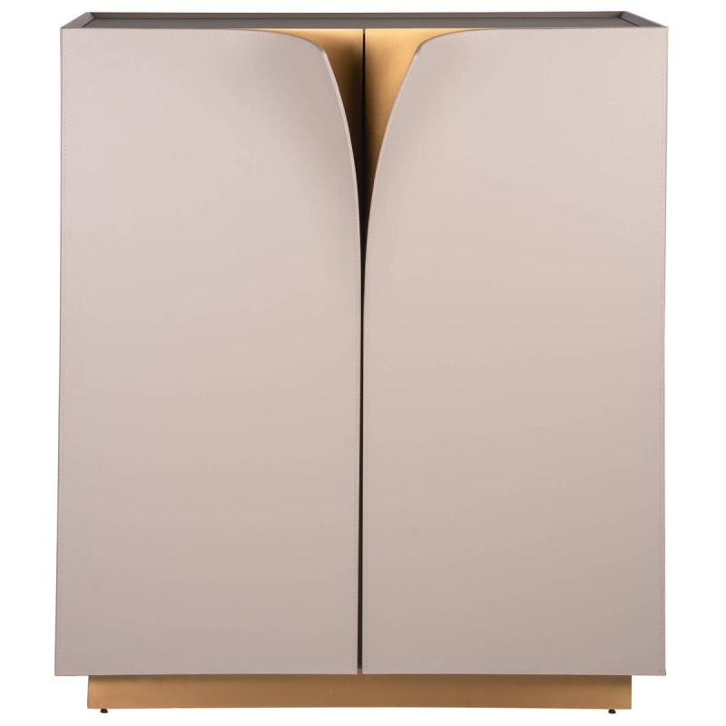 Matte grey display cabinet with designer handles 180x42x120cm