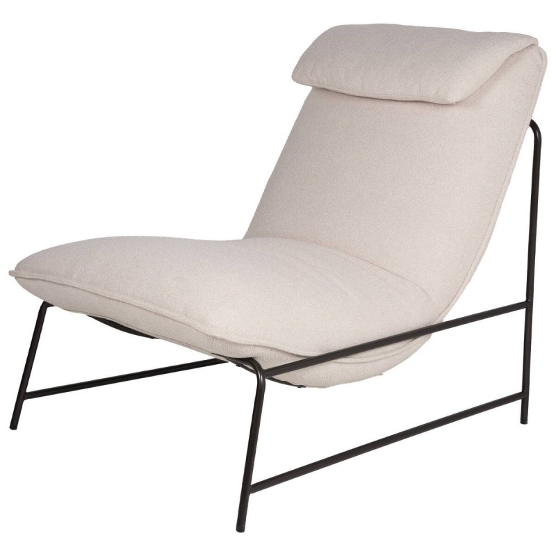 Grey armchair on black iron frame 76x98x86cm