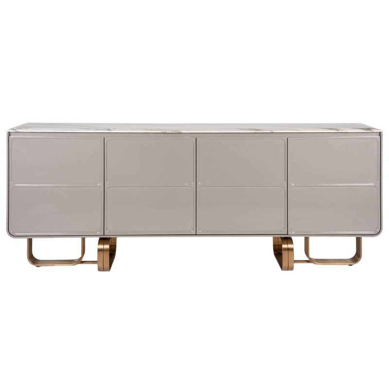 Grey lacquered sideboard with Caledonia marble top 200x42x80cm